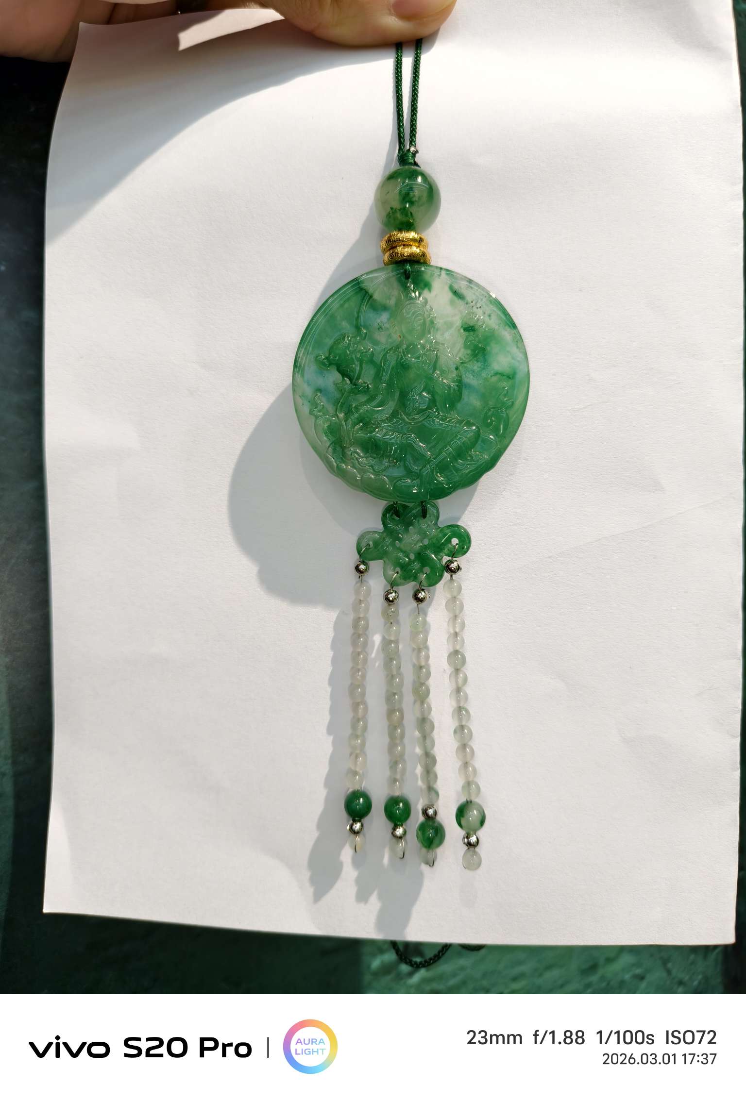 "Yan Yu Fei Cui African Jade Pendant Design Guanyin Pendant. details Picture