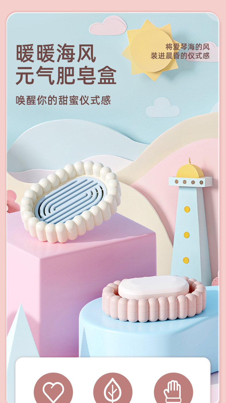 T54-TH-9625高颜值肥皂盒家用大号沥水香皂盒创意可爱肥皂沥水盒 detail image 1
