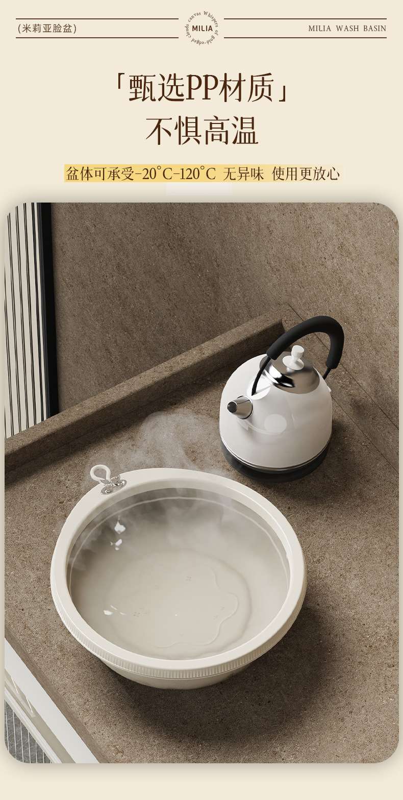 T54-Y-9107挂壁脸盆加厚洗脸盆塑料简约多用途洗菜盆宿舍洗衣盆详情图7