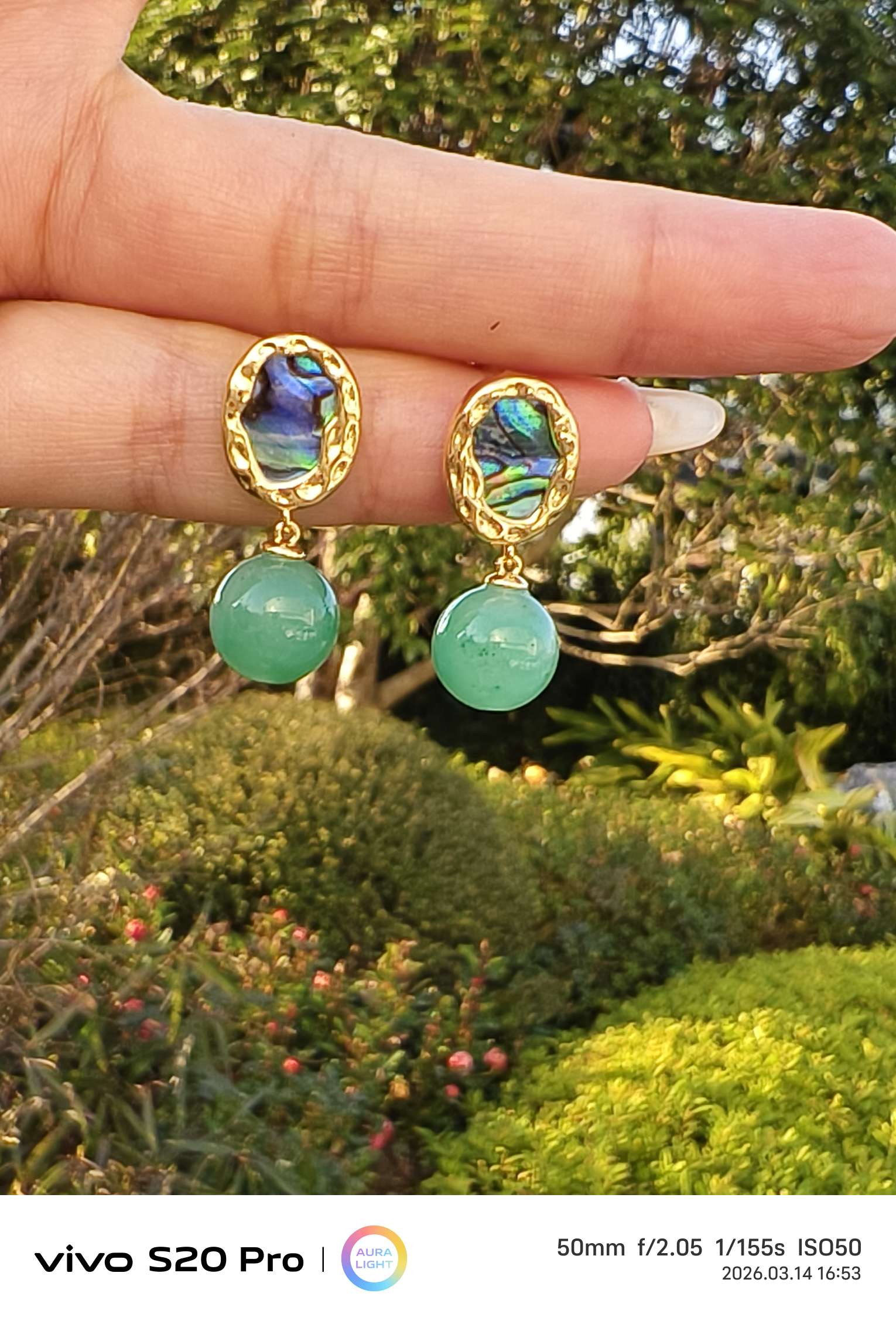 African jade earrings, long and elegant women's accessories, stud earrings, long and elegant women's exotic charm detail image 15
