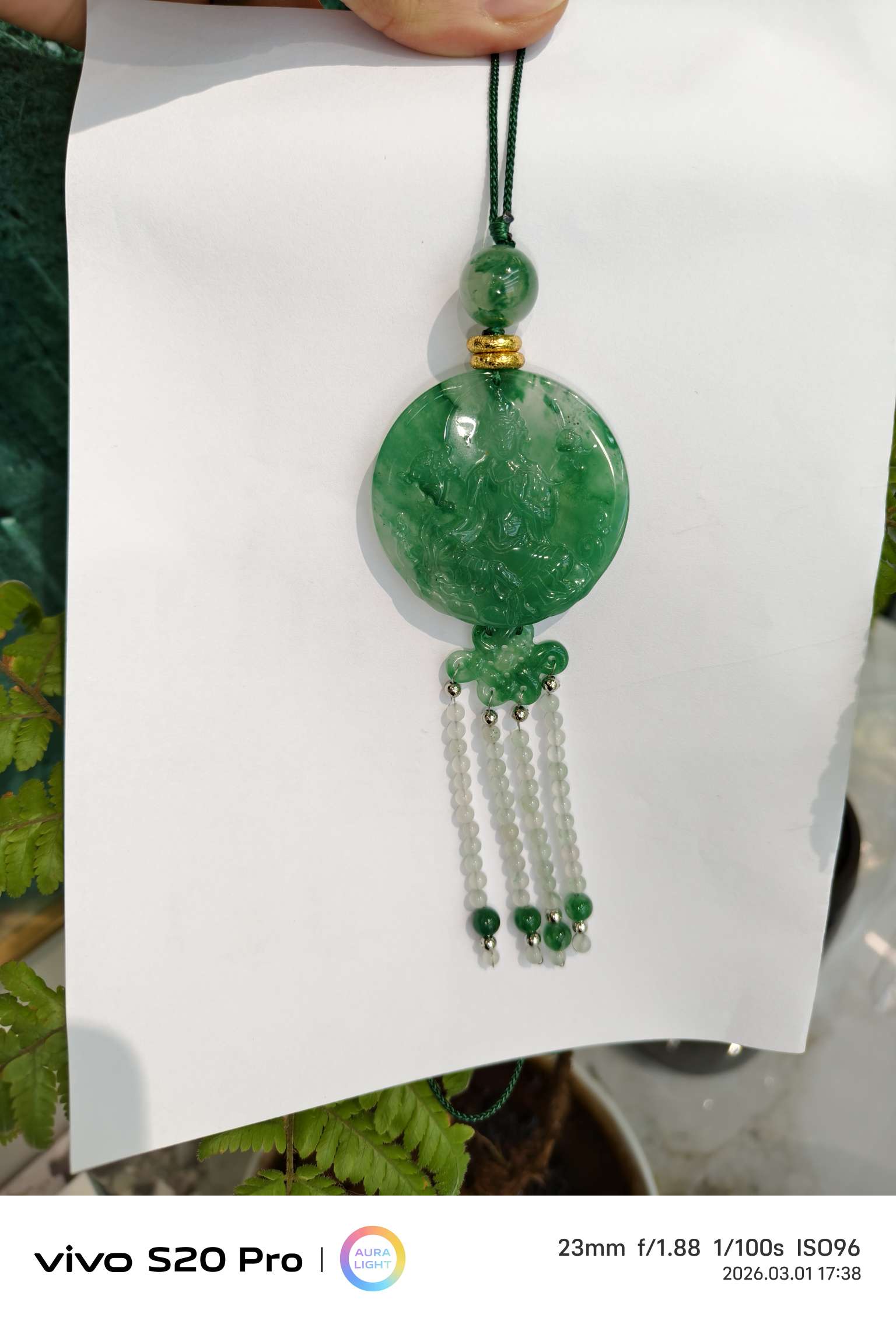 "Yan Yu Fei Cui African Jade Pendant Design Guanyin Pendant. Specification image