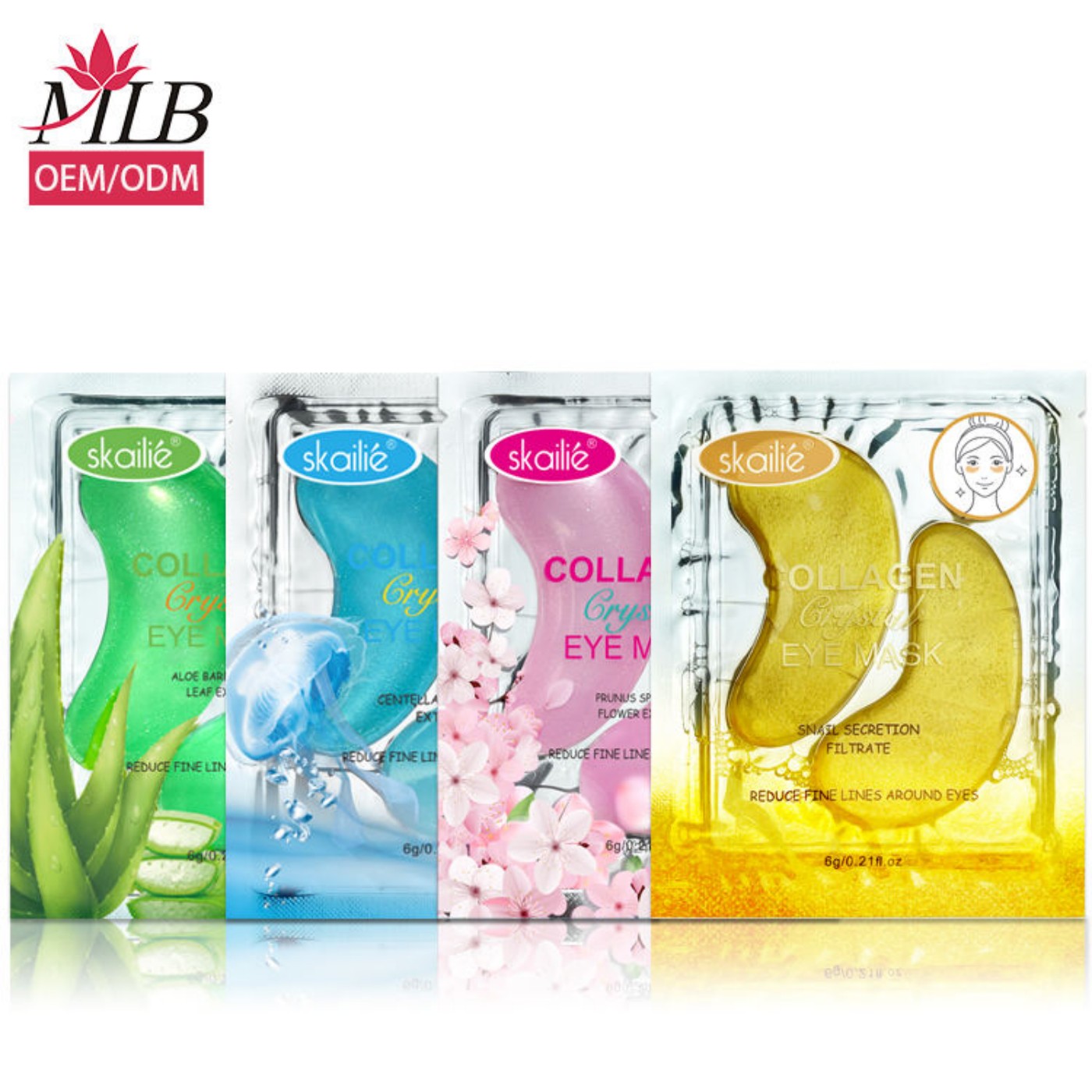 Custom-designed cooling, moisturizing, removing dark circles under the bags, aloe vera hydrogel, crystal gel, collagen moisturizing eye patches Specification image