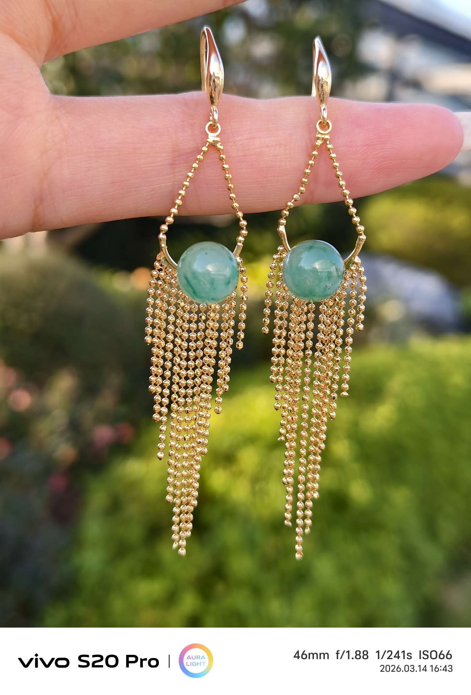African jade earrings, long and elegant women's accessories, stud earrings, long and elegant women's exotic charm detail image 6