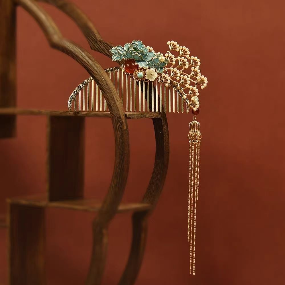 A complete box of traditional Chinese style wedding hair accessories, combs, hair accessories, telephone lines and rubber bands Specification image