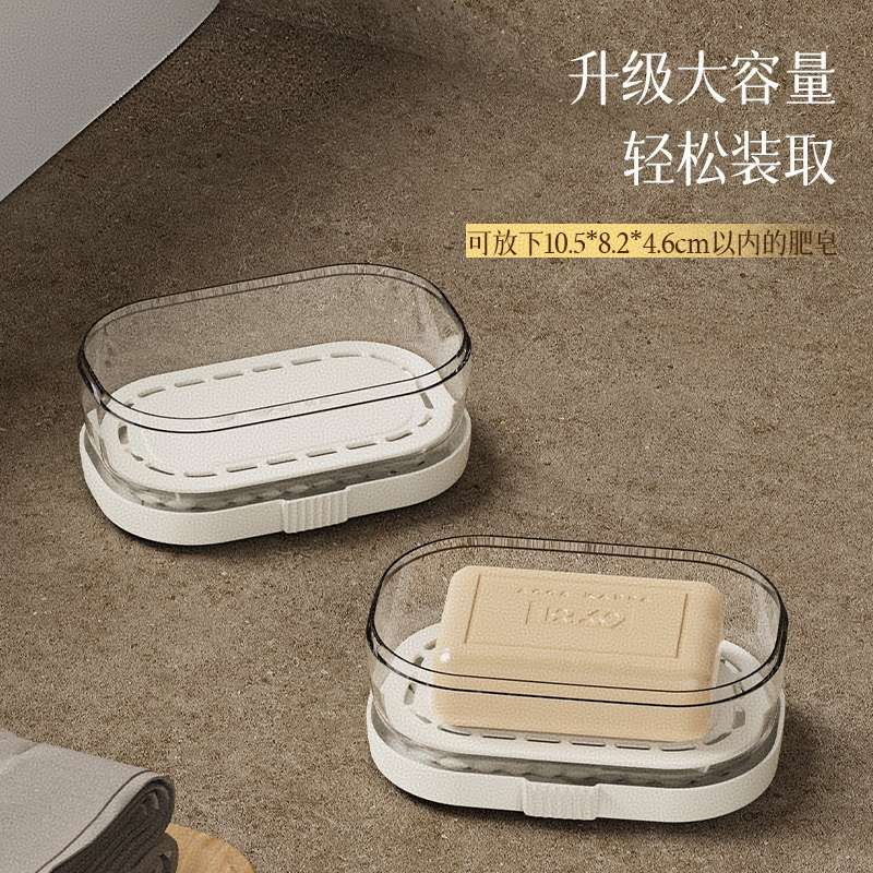 T54-Y-9120 Double-layer soap box with draining lid, no perforating soap box, dust-proof soap box with draining lid detail image 9