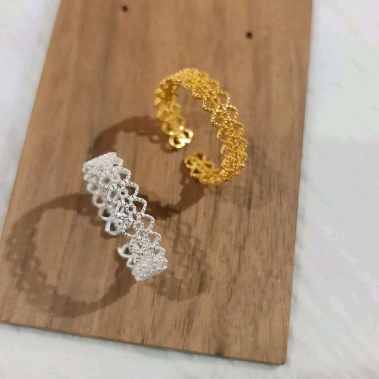 S925 Lace-trimmed open ring for women, a light luxury, niche and high-end index finger ring, versatile and elegant ring detail image 4