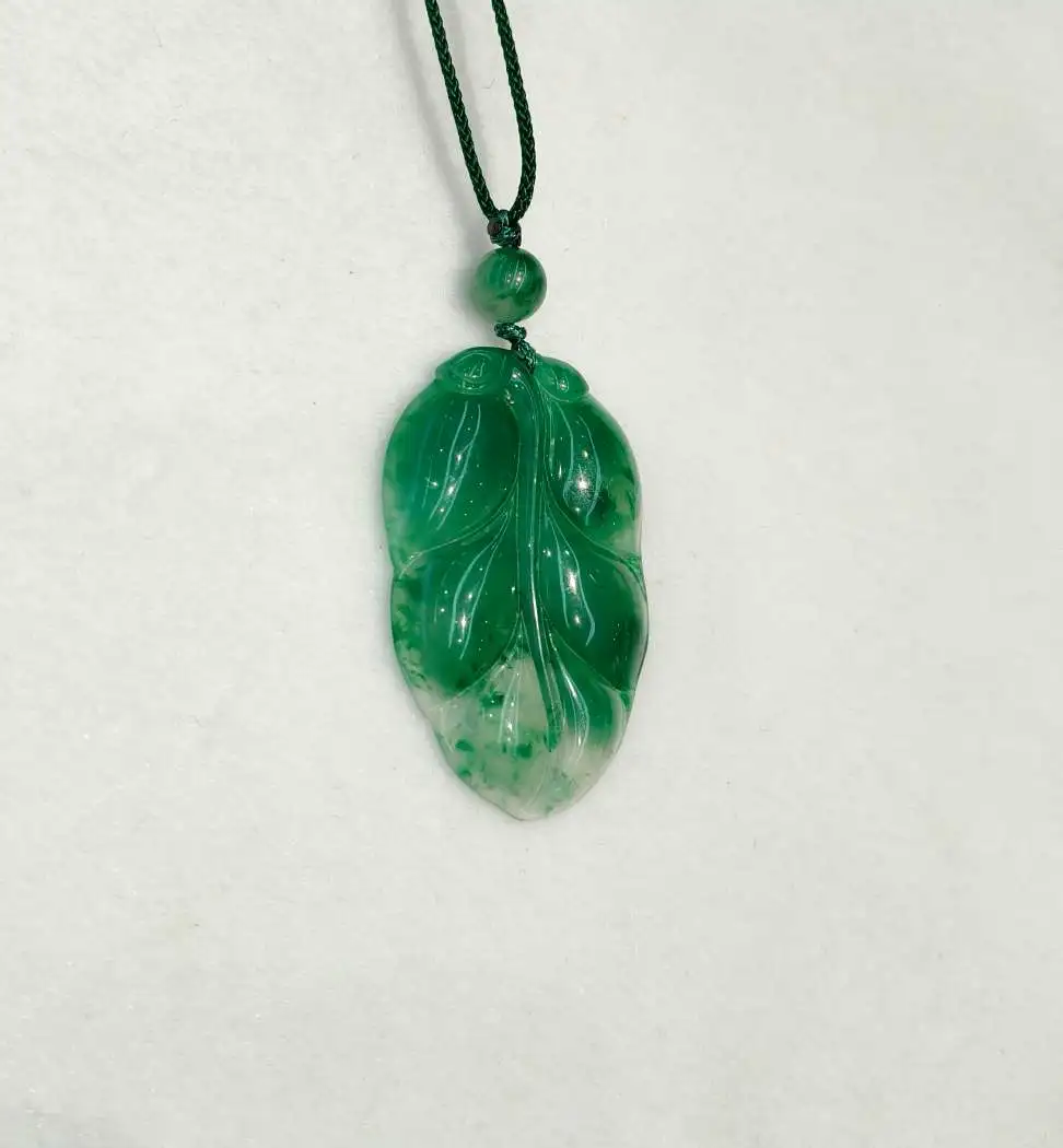 "Smoke and Rain Non-jadeite Pendant, high-end African jadeite natural jade pendant, large pendant for family business. detail image 5