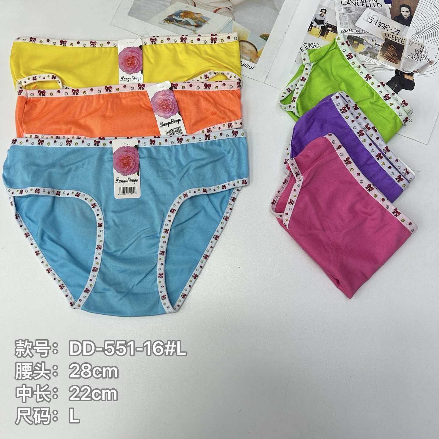 DD-551-16 #L Export Underwear, Women's underwear, milk silk-screen printed women's underwear, Women's briefs, underwear, QNI full figure