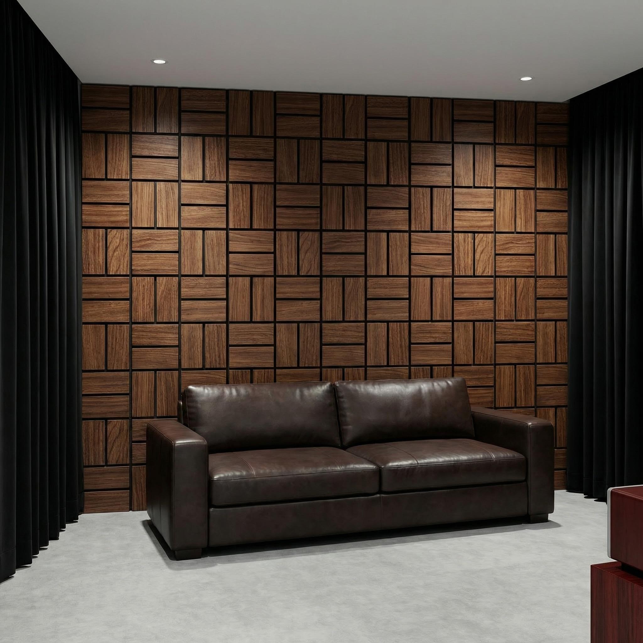 Customizable special-shaped MDF grating board, polyester fiber sound-absorbing board, decorative noise-reducing acoustic panel, office and home environmental protection wall panel Item Picture