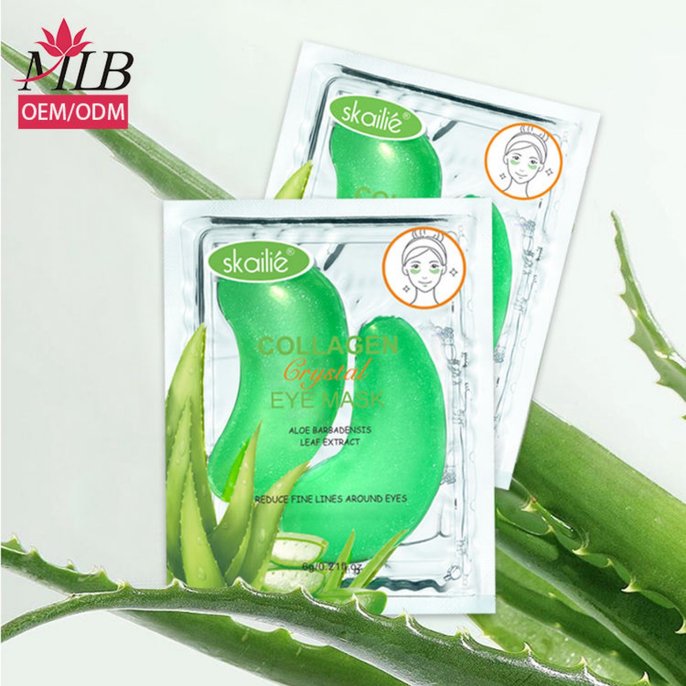 Custom-designed cooling, moisturizing, removing dark circles under the bags, aloe vera hydrogel, crystal gel, collagen moisturizing eye patches
