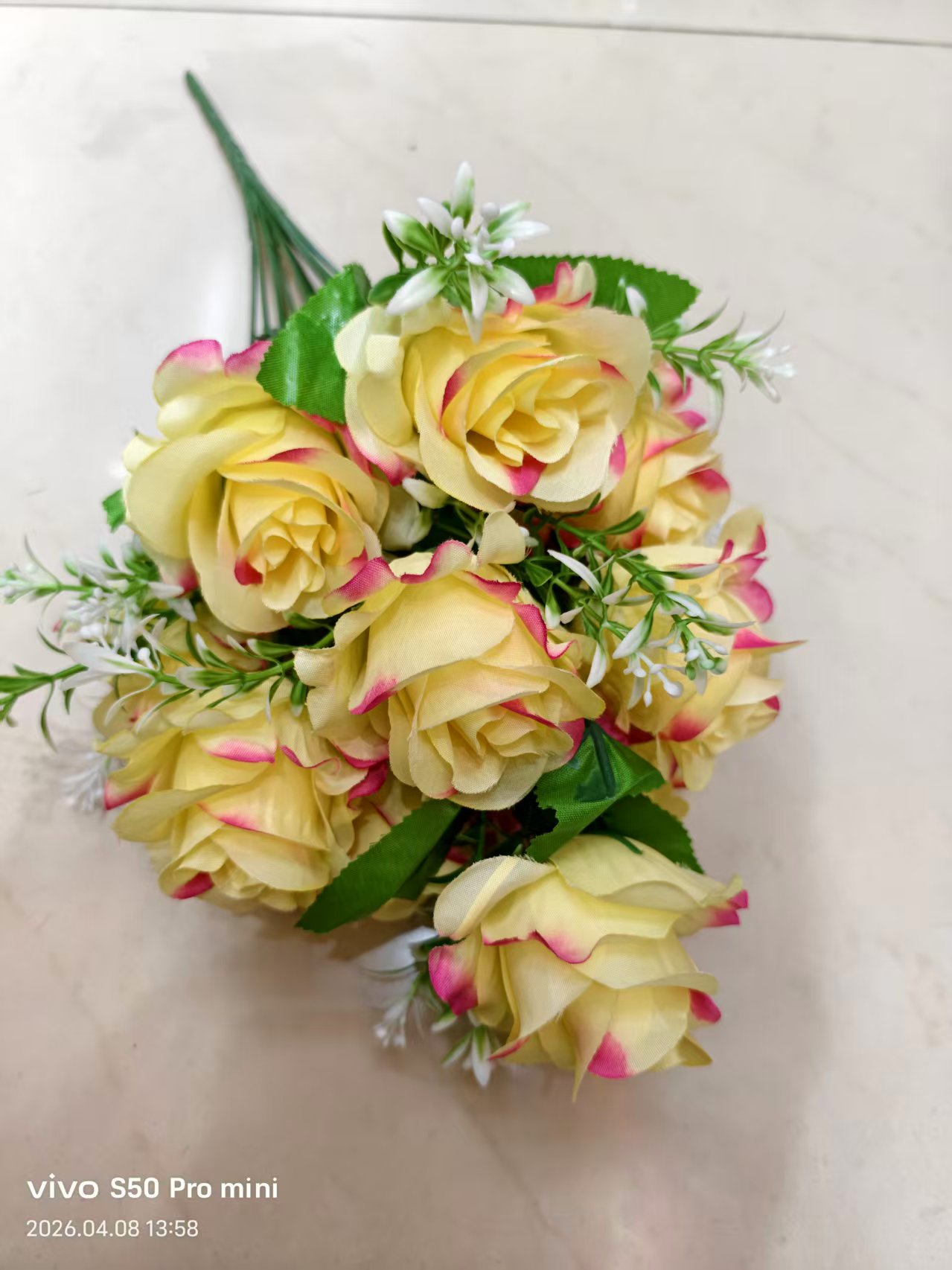 手工编织仿玫瑰花/玫瑰仿真/仿真花/花园/礼品仿真花细节图