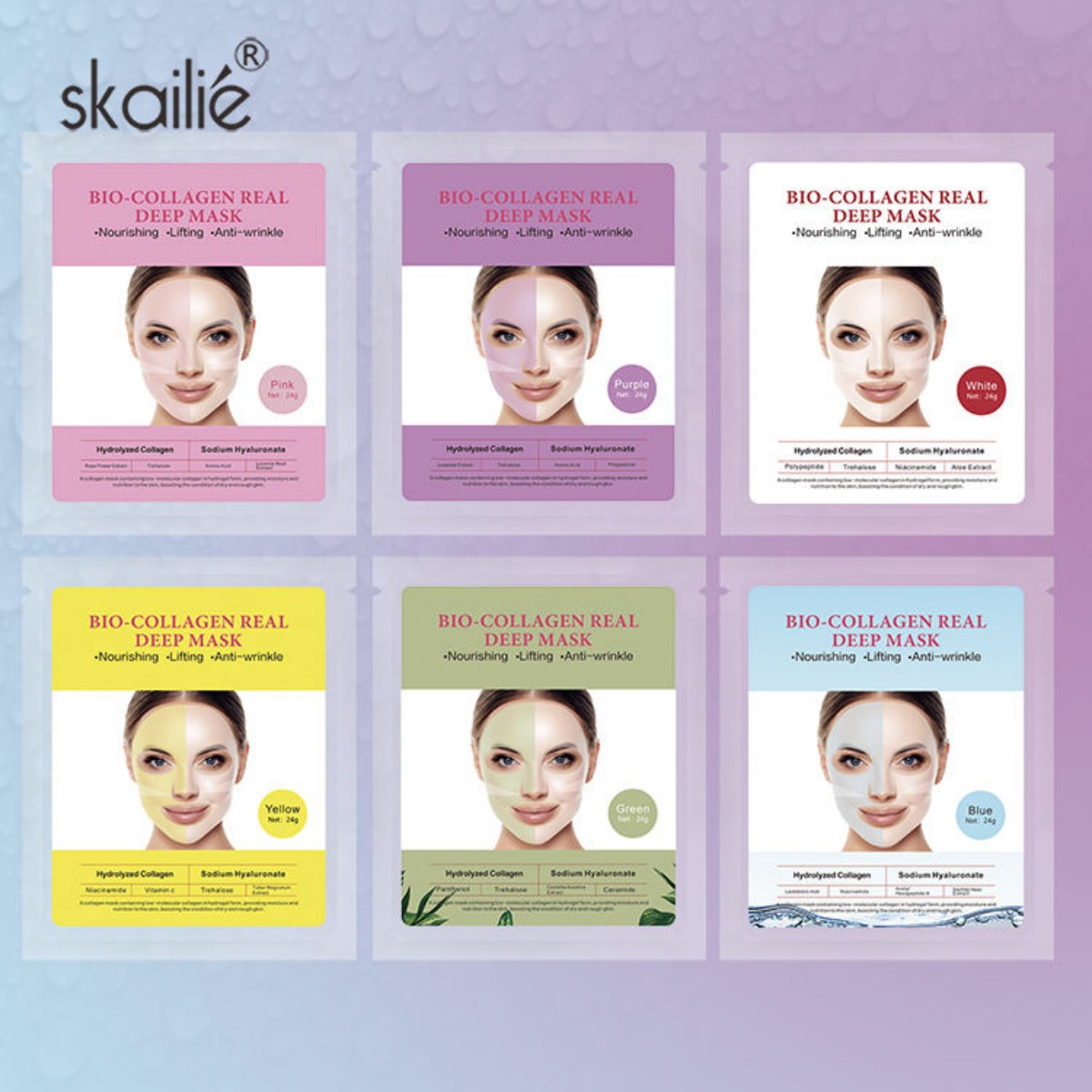 BIO-COLLAGEN REAL DEEP MASK Hydrating Facial Mask for Men Cross-border Natural Repair Specification image
