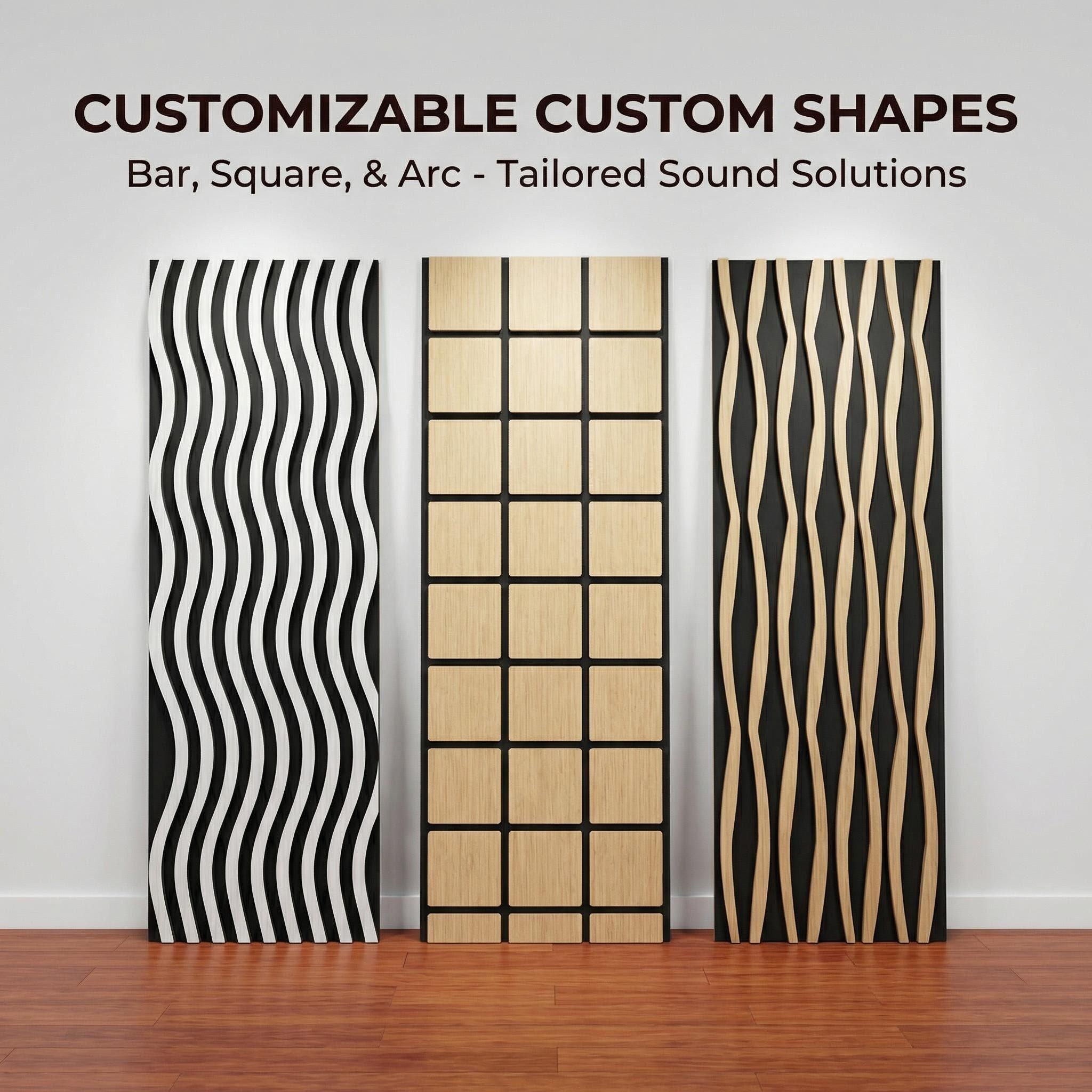 Customizable special-shaped MDF grating board, polyester fiber sound-absorbing board, decorative noise-reducing acoustic panel, office and home environmental protection wall panel pic 2