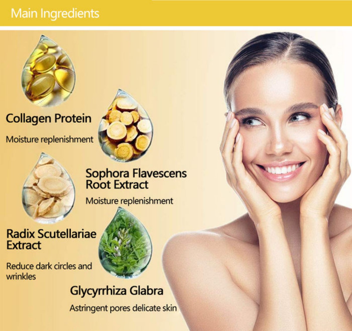 Wholesale of self-owned brand collagen eye patches to reduce dark circles and freckles. Collagen platinum eye mask ODM Item Picture