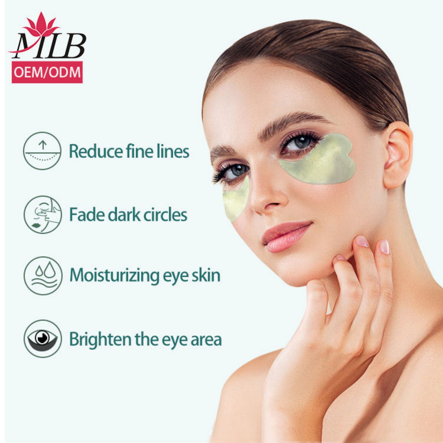 Customized skin care moisturizing hydrogel, heart-shaped crystal eye bag, fundus collagen mask, eye gel patch Item Picture