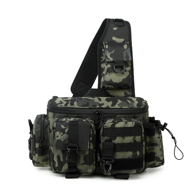 Lure bag: Multi-functional lure fishing bag, large-capacity outdoor sports tactical bag, men's fishing gear bag, crossbody bag details Picture