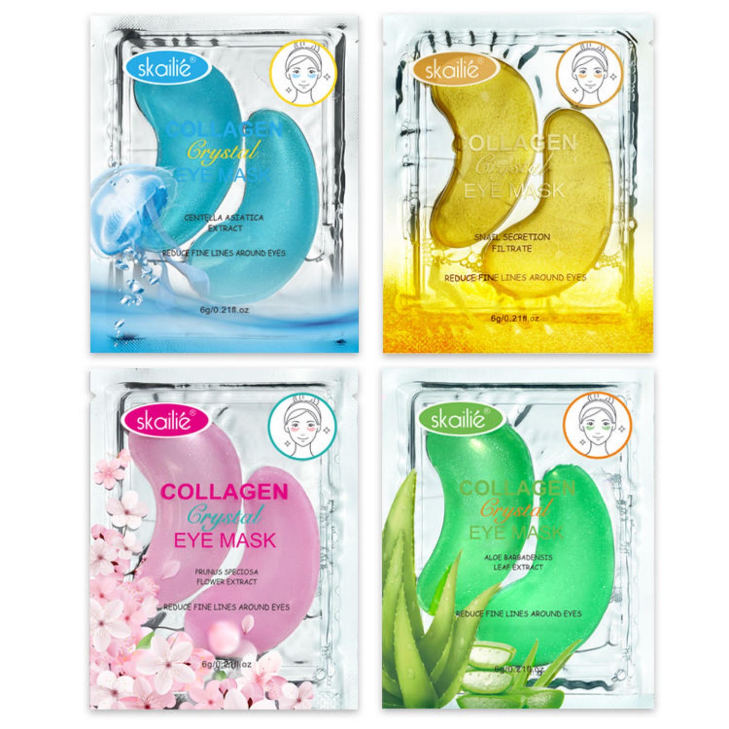 MLB's own brand soluble anti-wrinkle and dark circle removal Centella Crystal Collagen Eye Gel Patch Eye mask Specification image