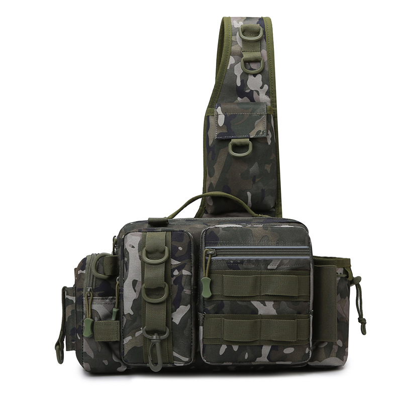 Lure bag: Outdoor lure bag, multi-functional waist bag, chest bag, fishing rod bag, large-capacity fishing backpack, tactical bag, crossbody bag Application Scenario