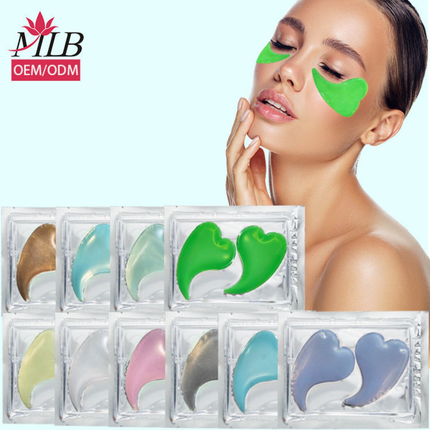 Customized skin care moisturizing hydrogel, heart-shaped crystal eye bag, fundus collagen mask, eye gel patch details Picture