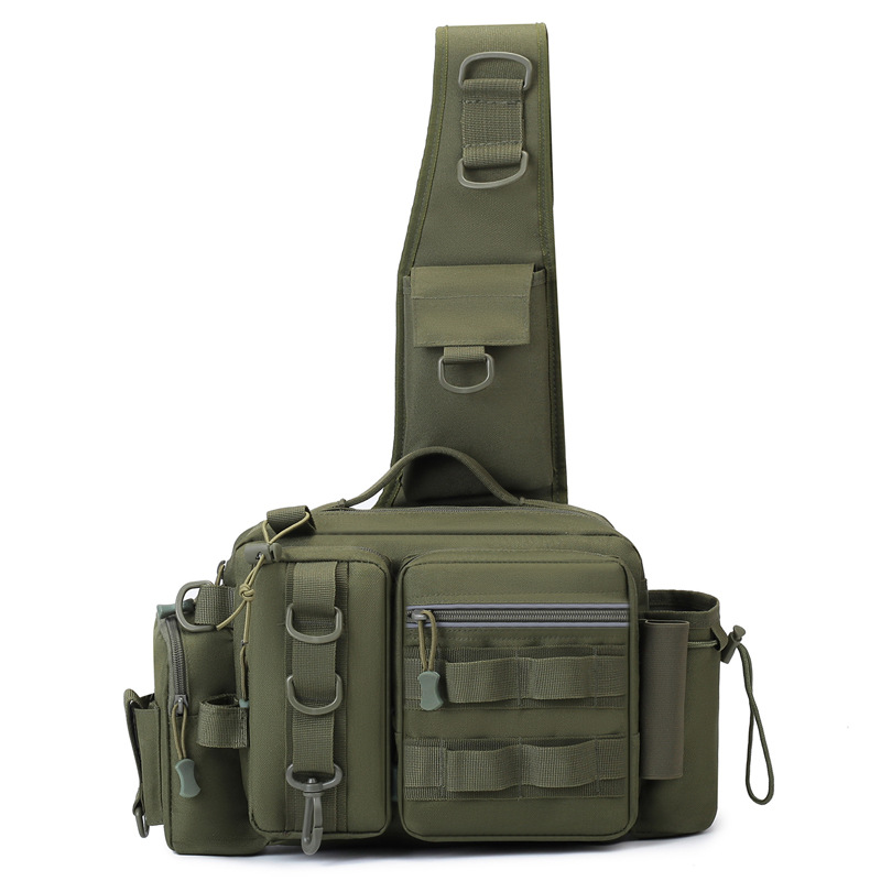 Lure bag: Outdoor lure bag, multi-functional waist bag, chest bag, fishing rod bag, large-capacity fishing backpack, tactical bag, crossbody bag
