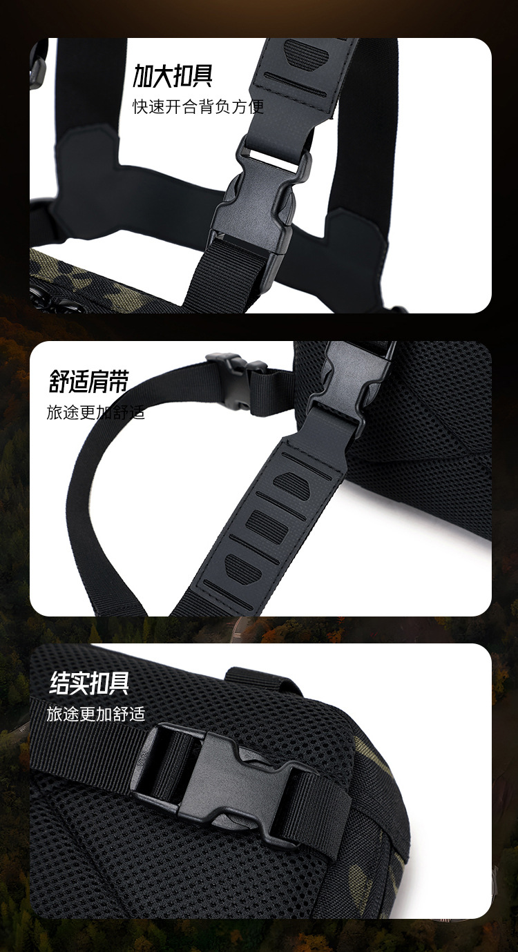 Lure bag Fishing backpack, men's and women's lightweight outdoor bag, sports multi-functional tool bag, camping chest bag detail image 17