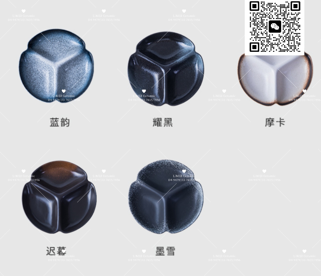Limei Ceramic dinner plates, ceramic compartments, dipping sauce, dumpling seasoning plates, high-end and light luxury breakfast plates, Japanese creative vinegar dishes. 5 colors available, factory direct sales details Picture
