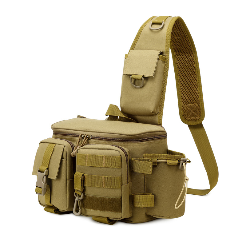 Lure bag: Multi-functional lure fishing bag, large-capacity outdoor sports tactical bag, men's fishing gear bag, crossbody bag