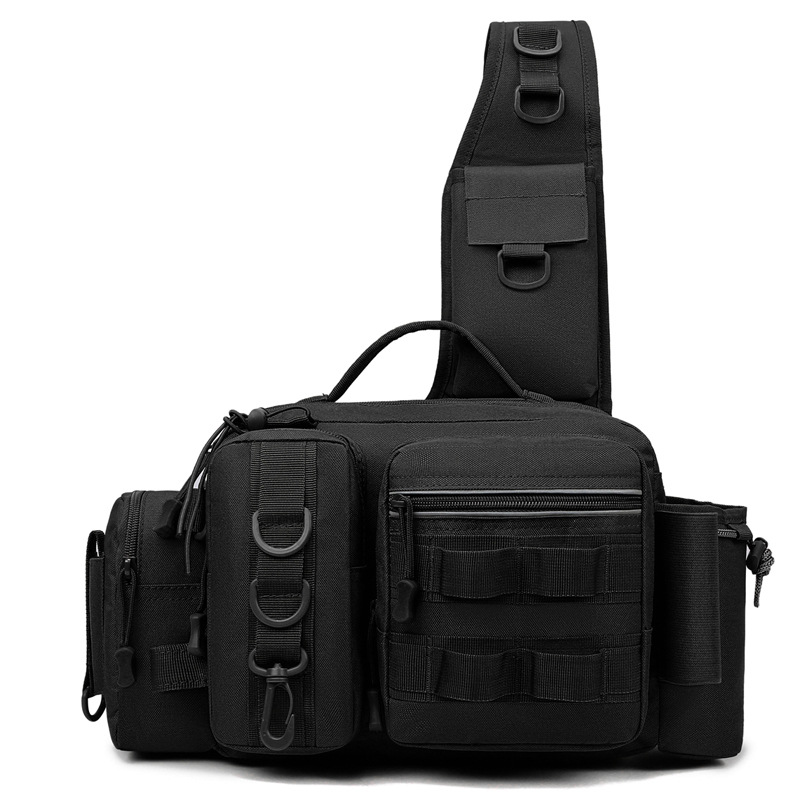 Lure bag: Outdoor lure bag, multi-functional waist bag, chest bag, fishing rod bag, large-capacity fishing backpack, tactical bag, crossbody bag Specification image