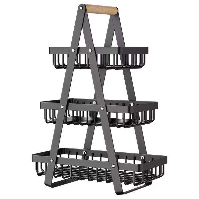 Multi-functional storage rack, floor-standing multi-layer home living room snack rack, carbon steel kitchen organizing rack, vegetable rack