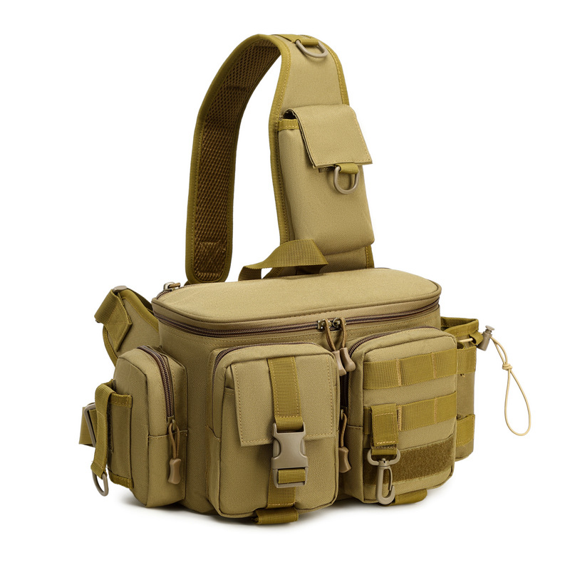 Lure bag: Multi-functional lure fishing bag, large-capacity outdoor sports tactical bag, men's fishing gear bag, crossbody bag Item Picture