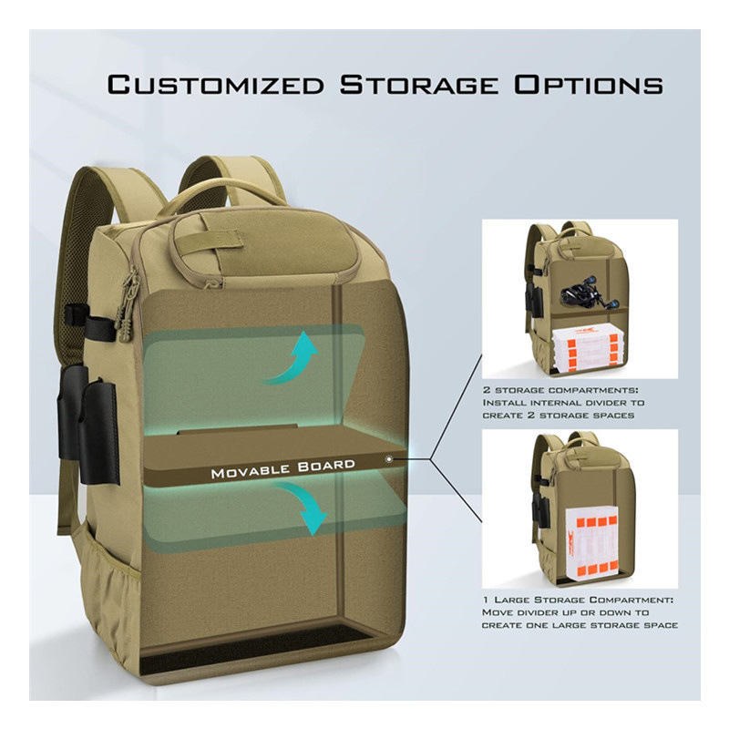 Lure bag Outdoor fishing backpack, portable multi-functional multi-layer layered fishing bag, sea fishing tactical fishing gear bag, hiking bag detail image 3