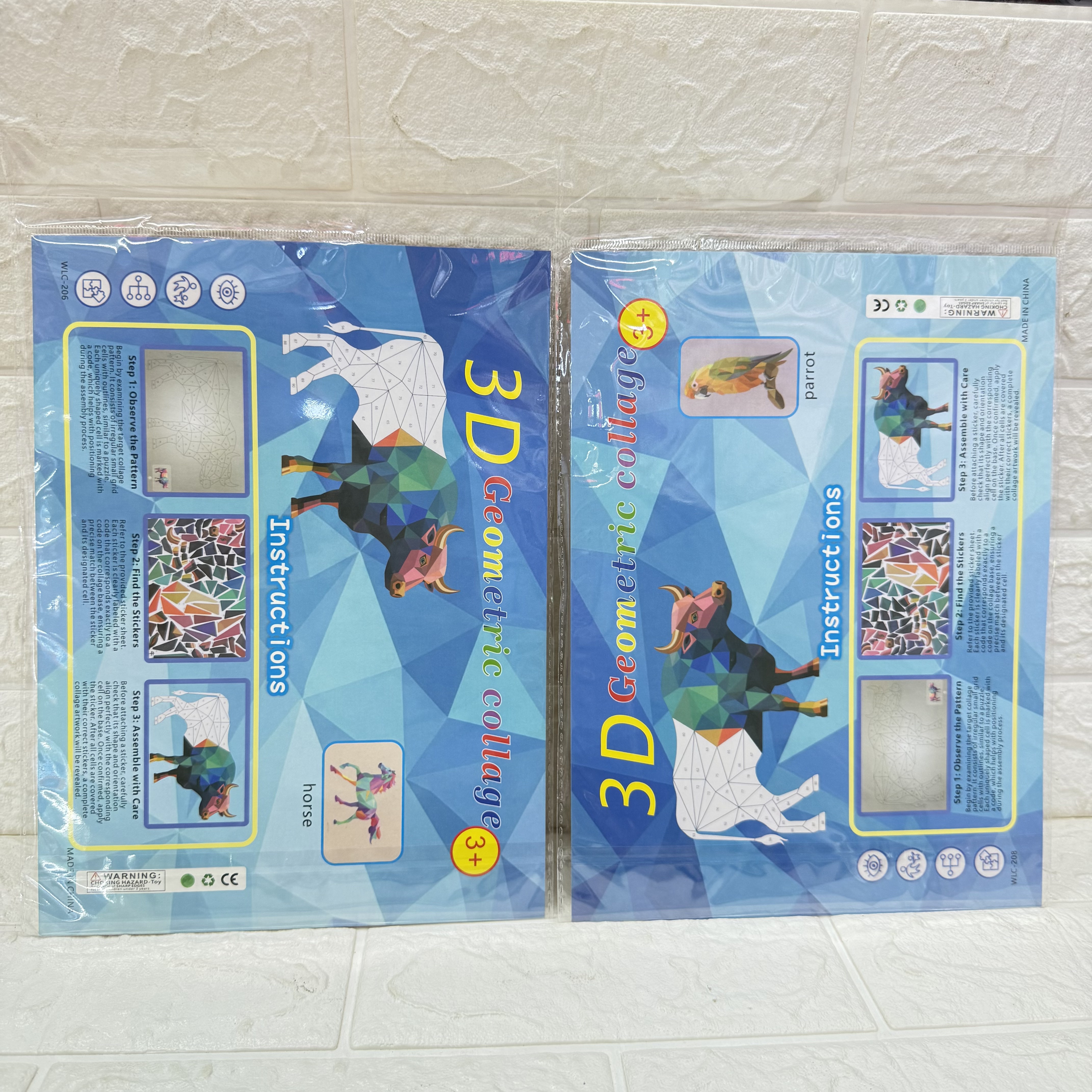 Cartoon 3D collage stickers, geometric three-dimensional collage, animal diy decorative collage, handmade diy collage pic 7