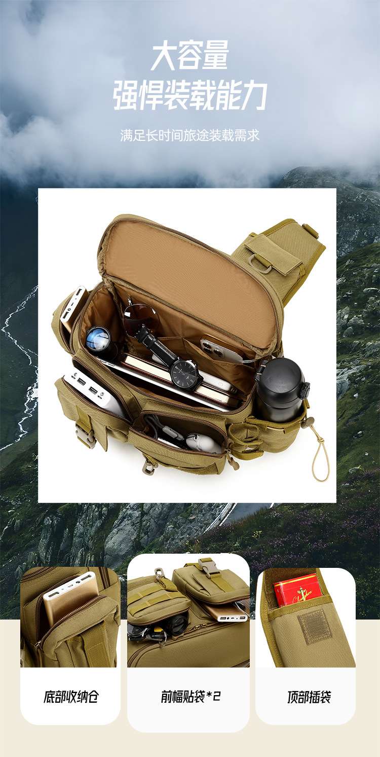 Lure bag: Multi-functional lure fishing bag, large-capacity outdoor sports tactical bag, men's fishing gear bag, crossbody bag detail image 10