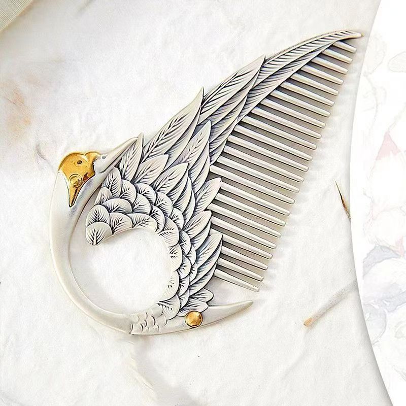 National trend sand gold metal swan-shaped comb incense burner delta soft decoration details Picture