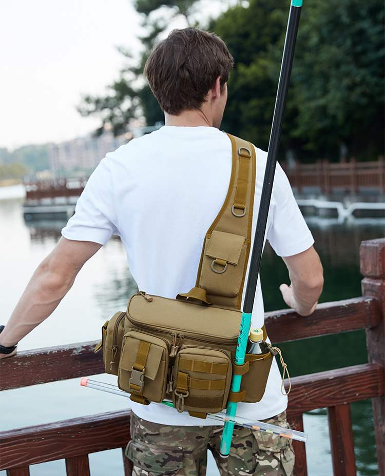 Lure bag: Multi-functional lure fishing bag, large-capacity outdoor sports tactical bag, men's fishing gear bag, crossbody bag detail image 5