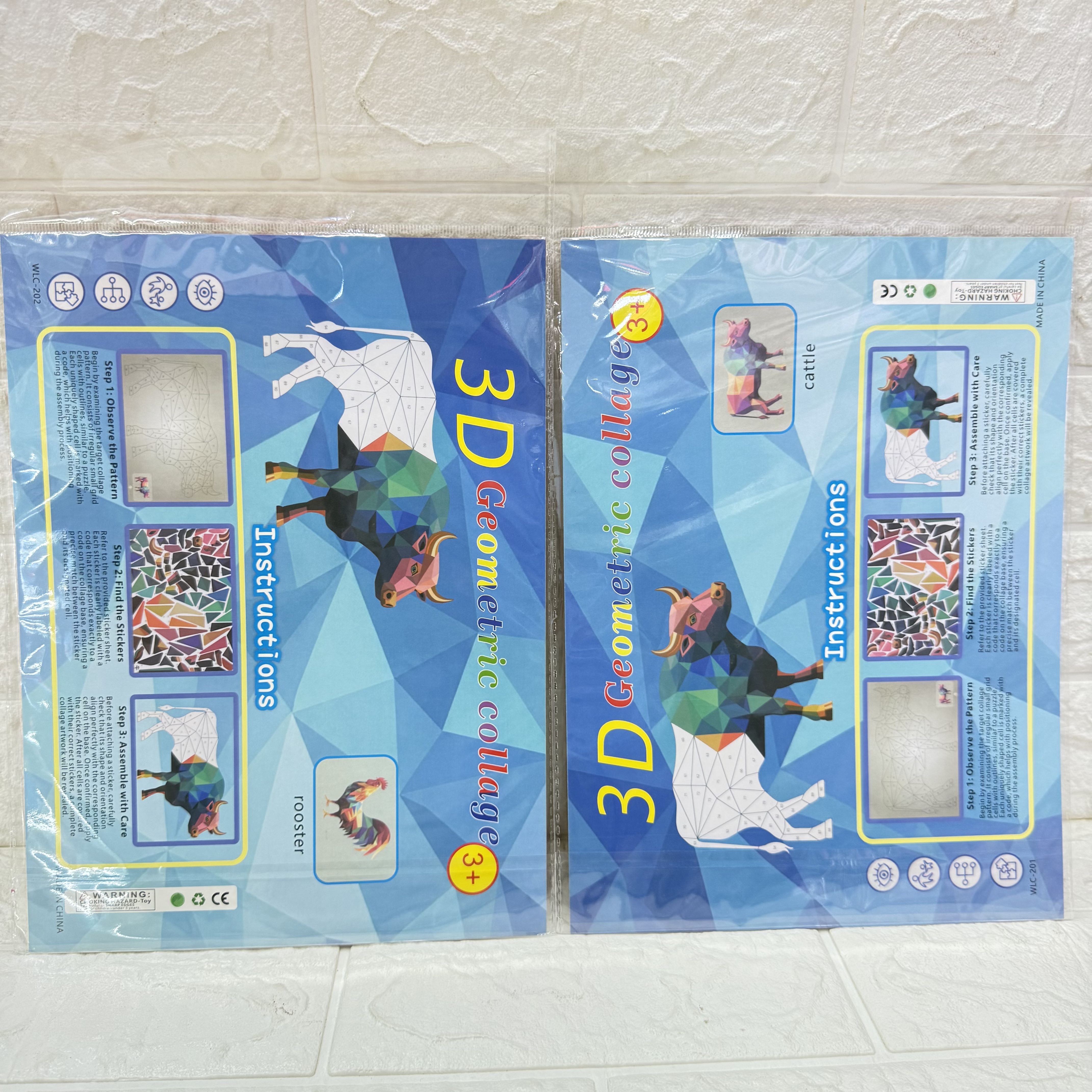 Cartoon 3D collage stickers, geometric three-dimensional collage, animal diy decorative collage, handmade diy collage pic 9