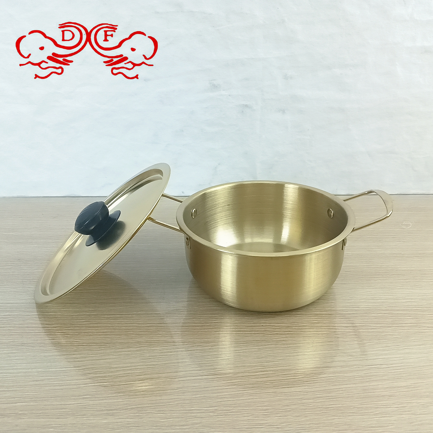 DF88091 Customized Korean-style 410 stainless steel seafood dry pot, double-ear golden ramen soup Instant noodle pot, small hot pot DF TRADINGHOUSE Application Scenario