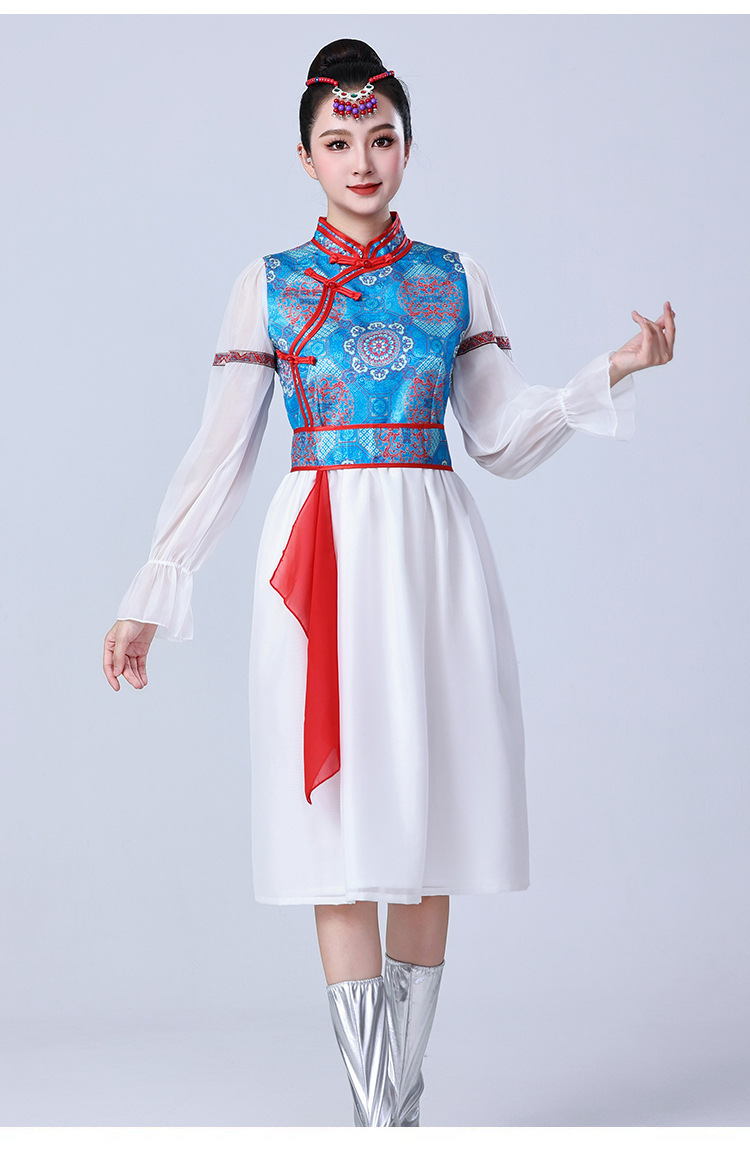 新款蒙古族成人舞蹈演出服少数民族男女服装白马筷子舞亲子表演服阿拉伯传统服饰产品图