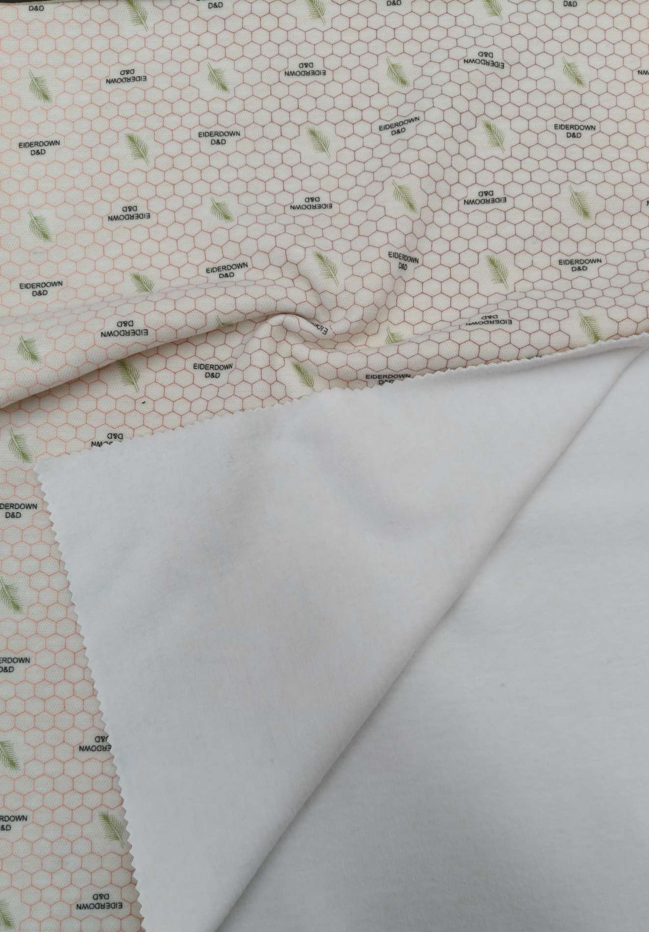Down, silk, temperature-sensitive printed checkered velvet detail image 2