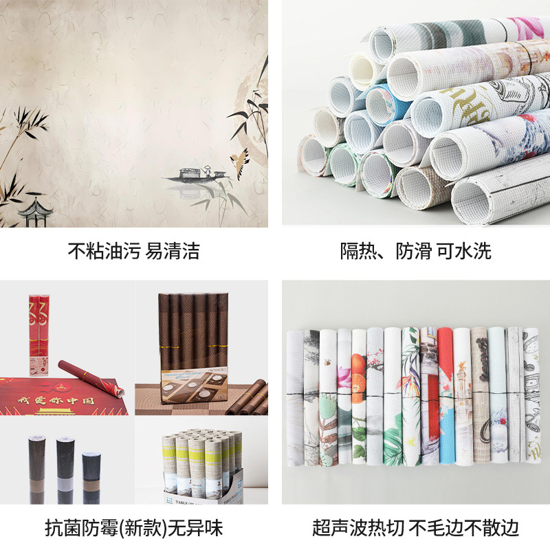Customized tableware UV printed placemats set, disposable plastic tableware Specification image