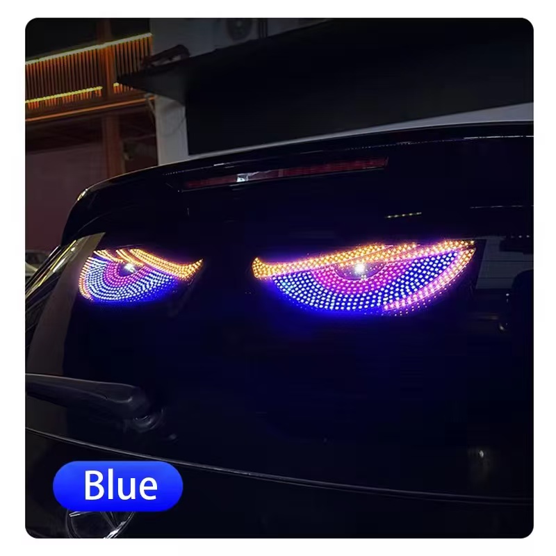 汽车LED装饰灯恶魔之眼LED车贴动态USB彩灯后档玻璃灯尾灯眨眼灯详情2