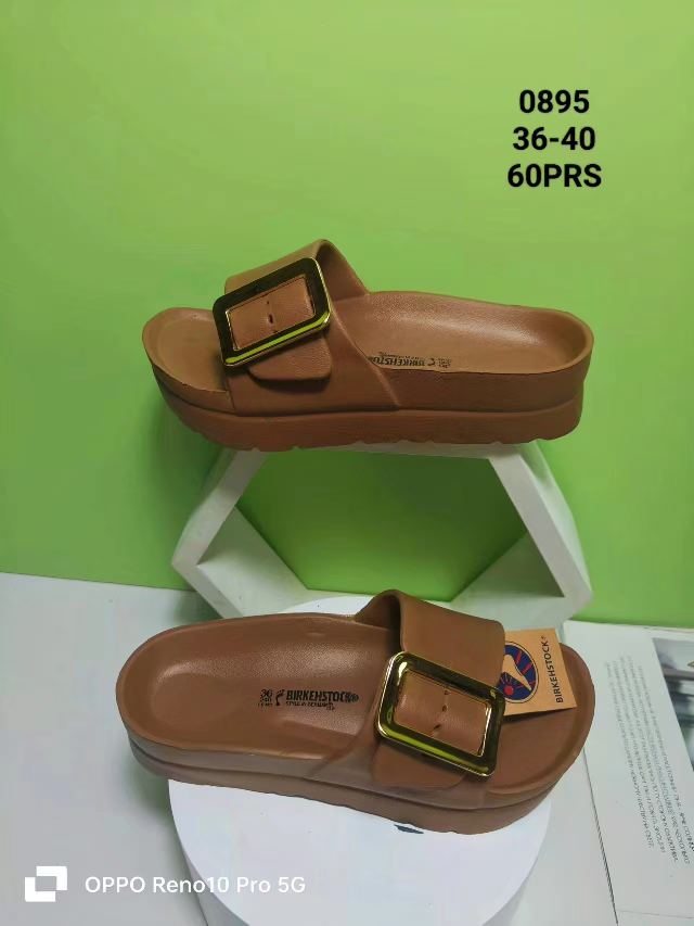 Ladies' single-breasted casual thick-soled flip-flops details Picture