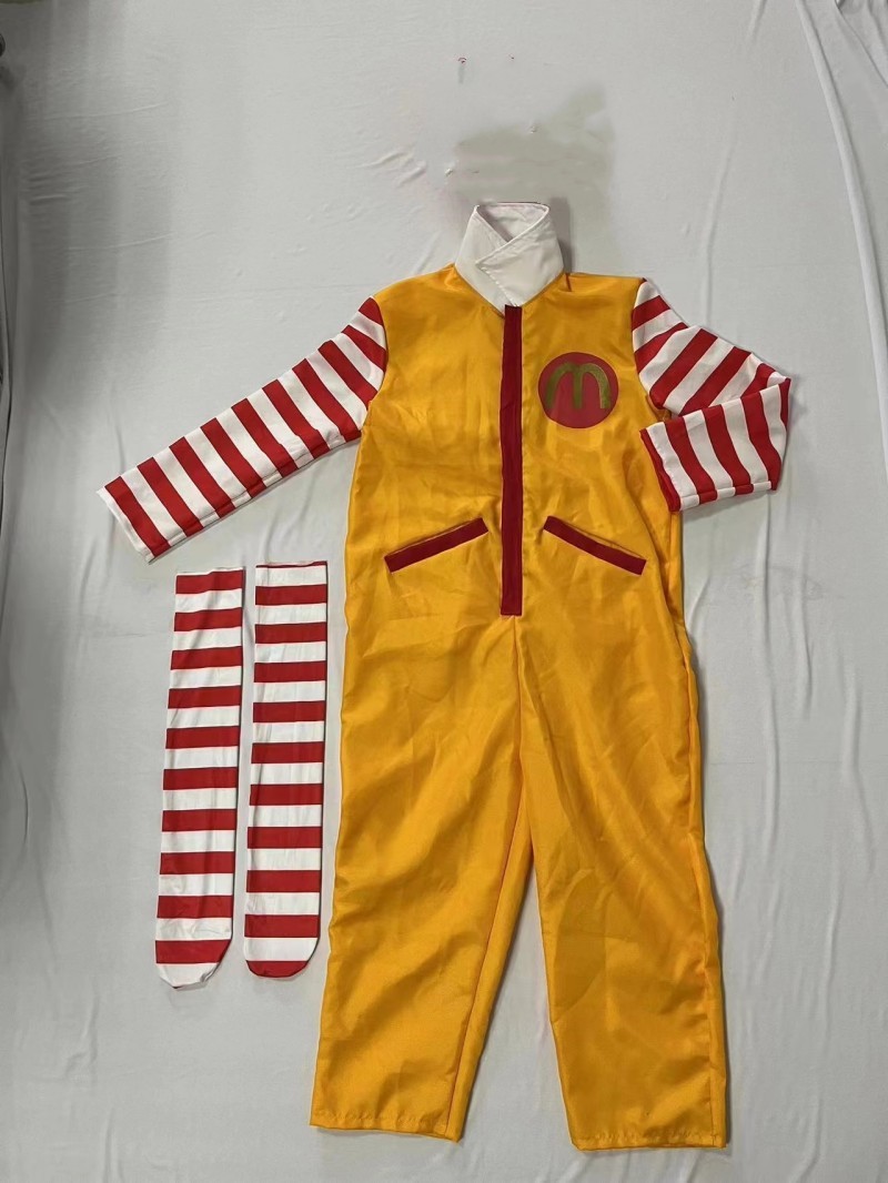 Halloween cosplay character costumes, masquerade clown role welcome cosplay costumes, McDonald's performance costumes Specification drawing