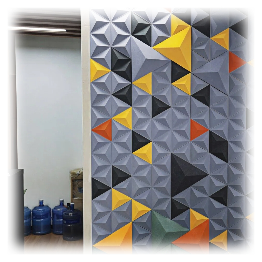 3D stereoscopic irregular design, polyester fiber sound-absorbing board, sound insulation material, decorative board, wall panel, mold opening, customizable, environmentally friendly noise-reducing acoustic panel, suitable for multiple scenarios in offices and homes pic 5