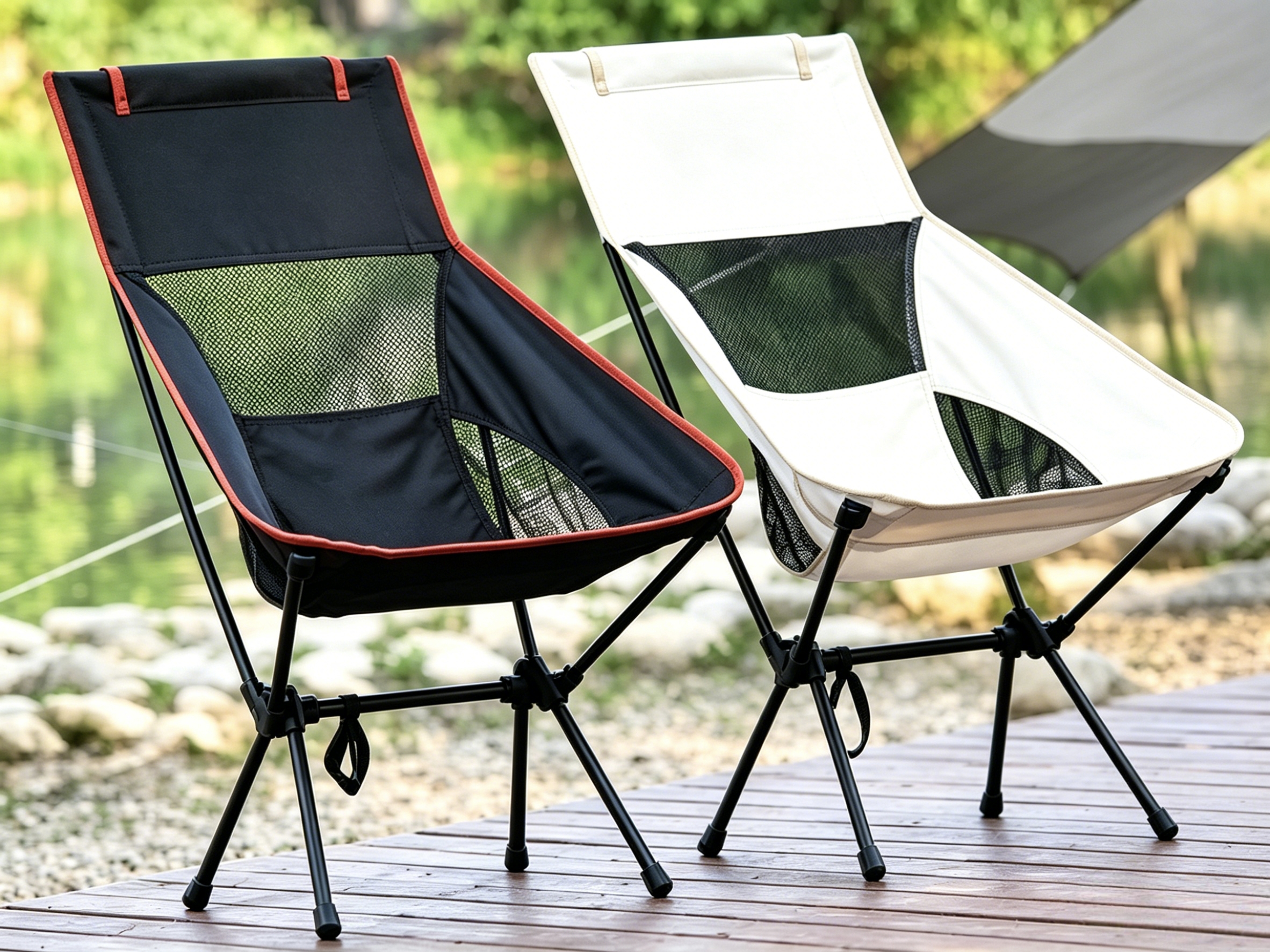 Moon Chair, outdoor folding chair, camping table and chair, portable, lightweight, durable, windproof, waterproof, X-shaped cross-folding