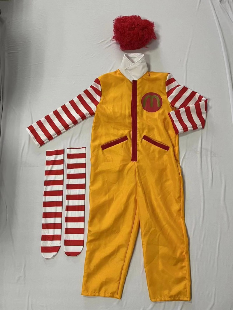 Halloween cosplay character costumes, masquerade clown role welcome cosplay costumes, McDonald's performance costumes details Picture