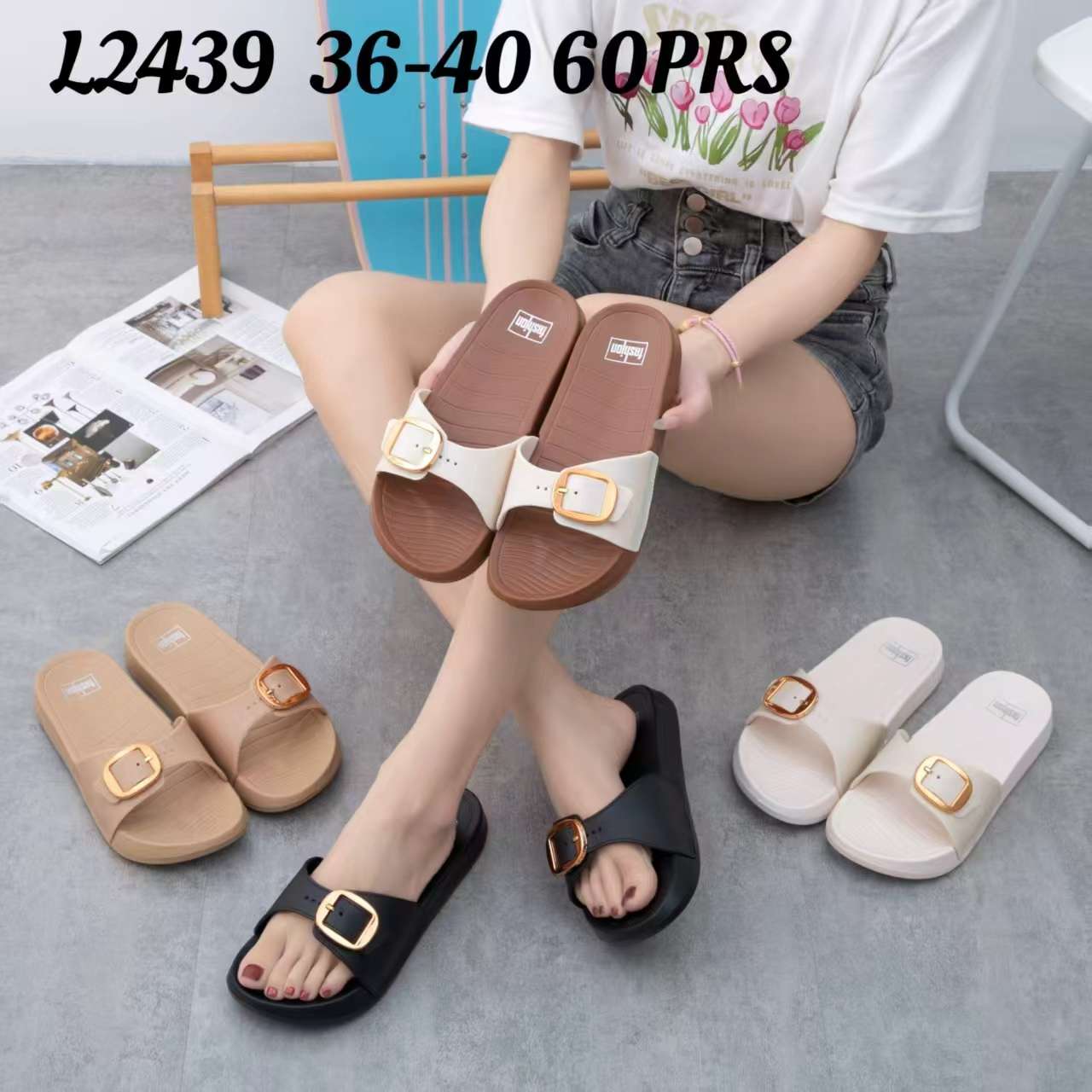 Thin-soled, cheap foreign trade women's size single-breasted casual flip-flops Specification image