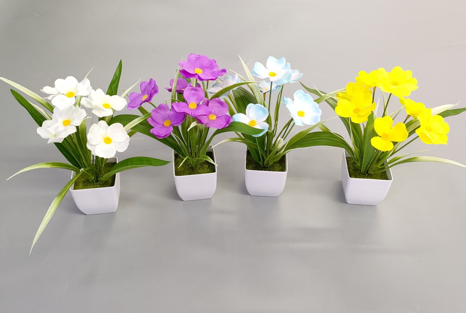 仿真花假花盆景塑料盆向阳花装饰品
