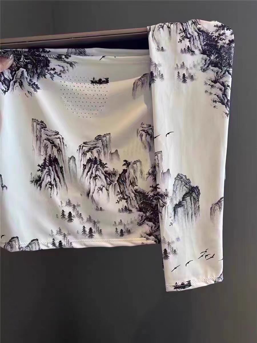 Chinese-style ice silk arm sleeves, Chinese-style sun protection gloves, arm sleeves, loose and large-sized for summer driving, fashionable for women to protect against ultraviolet rays