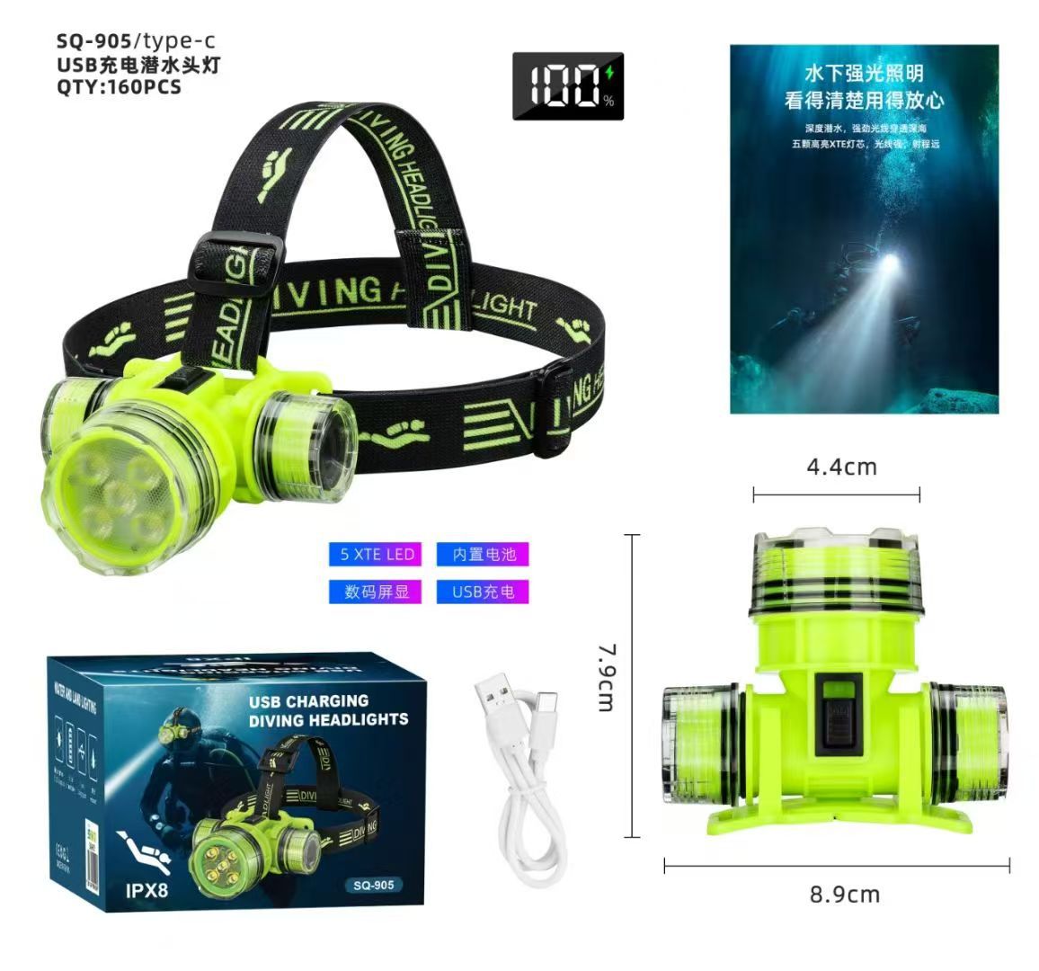 Diving headlamp 903, camping lamp telescopic three-leaf lamp, camping lamp LED stall lamp, mountain outdoor camping supplies